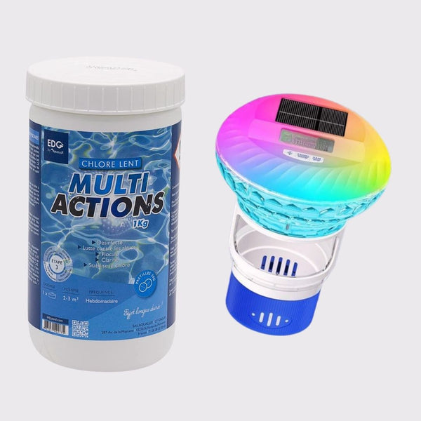 Pack Chlore + Doseur Flottant Lumineux